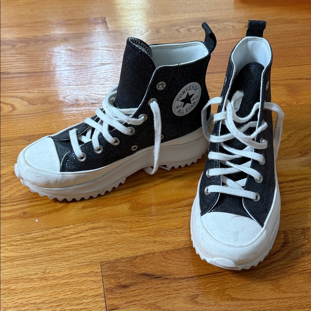 Converse Black and White Platform Chuck Taylor High Top Sneakers